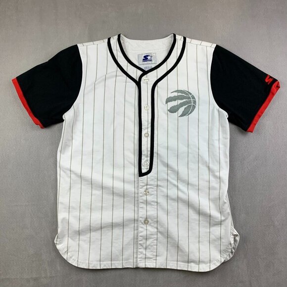 Starter Toronto Raptors Mens Jersey Large White Button Up Baseball Basketball - Picture 3 of 9